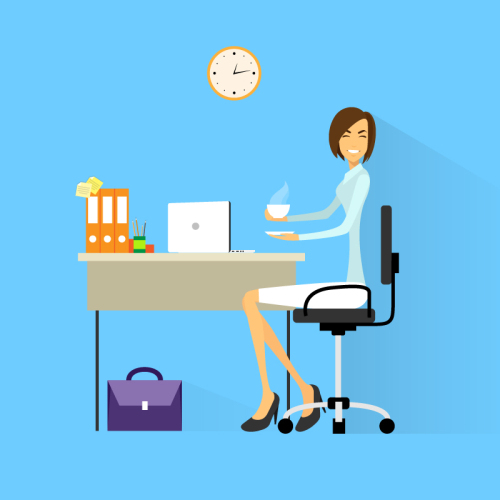 Fashion Office Lady vector material