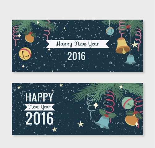 2 Creative New Year banner vector