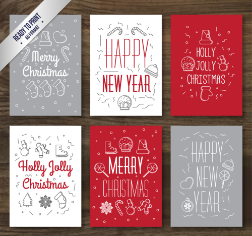 6 Creative Christmas card vector