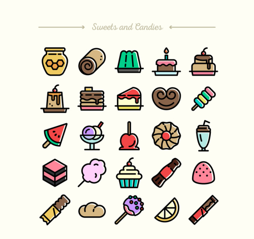 25 of the delicious snack icon vector material