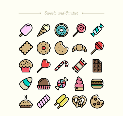 25 of the exquisite sweets icon vector material
