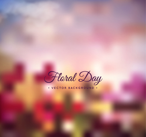 Fuzzy garden floral background vector material