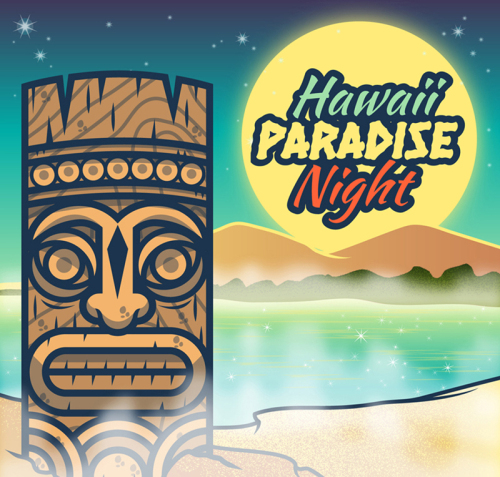 Hawaii vacation poster vector material