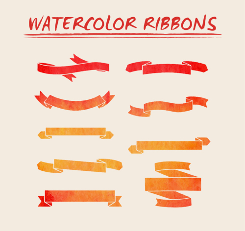 9 Drawing ribbon design vector material