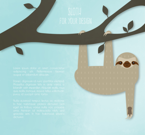 Creative sloth design vector material