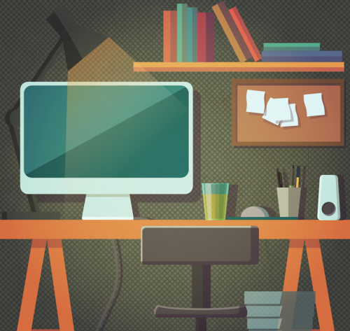 Fashion design vector material desk study