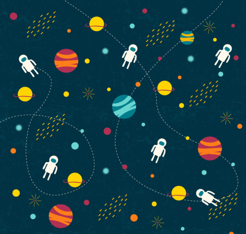 Cosmic elements seamless background vector material