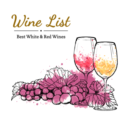 Drawing vector material Wine Wine List